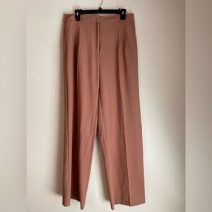 Shinestar Women's Wide Leg High Waist Pants in Peach Tan color size L
